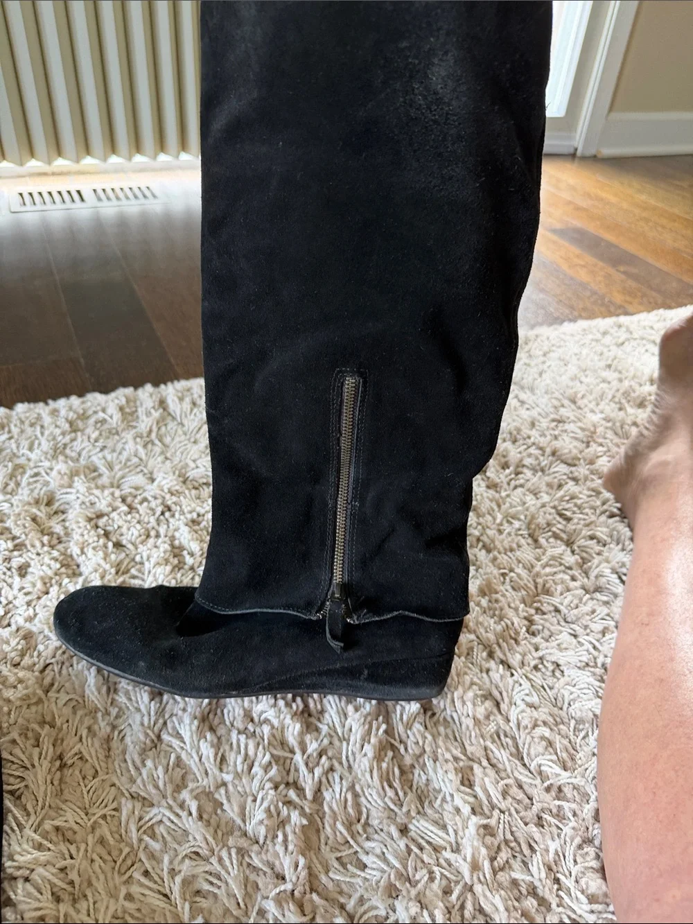 Umberto Ruffini Size 40 Black Women's Suede Knee-High Boots